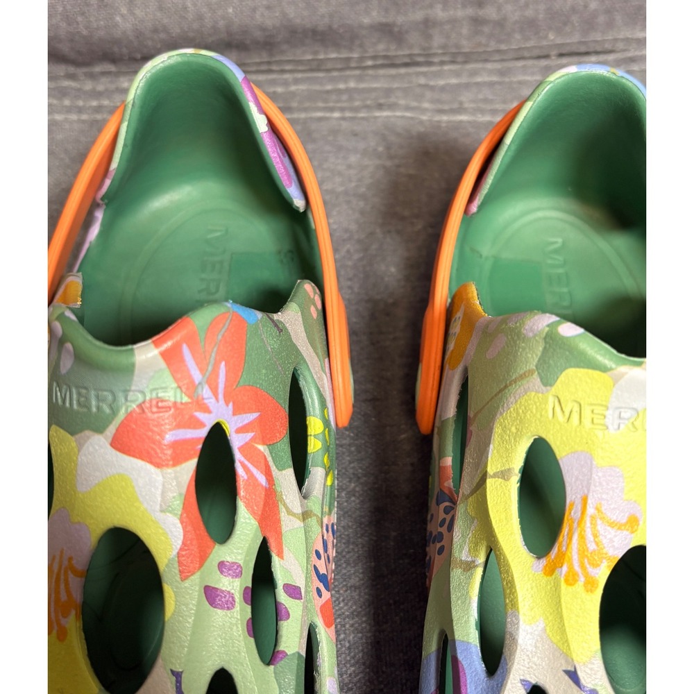 Merrell Hydro Moc Floral Water Shoes Mens 8.5 Womens 10 Green Orange Clogs - Picture 6 of 8